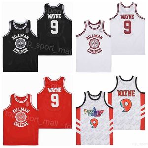 Moive Basketball 9 Dwayne Wayne Maglie Serie TV Un mondo diverso Hillman College Bianco Rosso Nero All Stitched University Pullover Retro Per gli appassionati di sport Vintage