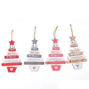 Christmas Decorations Colorf Creative Wooden Letters Decoration For Home Christmas Tree Pendant Wood Ornaments New Year Party Supplies Dhwag