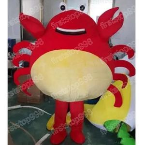 Halloween Red Crab Mascot Costume Cartoon Anime Theme Character Unisex vuxna storlek Julfest utomhus reklamdräkt