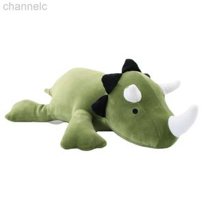 Animais de pelúcia de pelúcia 1pcs 40 cm de dinossauro ponderado boneca de boneca animal almofada de animal verde macio dino brinquedo kawaii travesseiro infantil infantil presente de aniversário presente