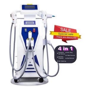 Depilazione laser 4 IN 1 OPT IPL Macchina per depilazione laser Nd Yag Tattoo Elight lentiggine e macchia di colore Cura della pelle Attrezzatura per salone di serraggio