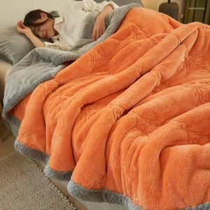 Blankets In Warm Winter Christmas Tree Milk Wool Blanket Extra Thicken Double For Bed Cover Super Quilt