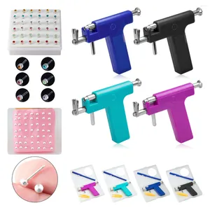 Studörhängen 4mm Ear Piercing Gun Professional Kit återanvändbar kropp Nässläppörhängen för salong Hemanvändning