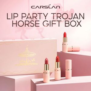 Lipstick Carslan Mini 6st Pink Joyous Mist Lipsticks Set Fiturizing Matte Lip Tint Non-Sticky Cup Lip Gross Women Makeup Cosmetic 231121