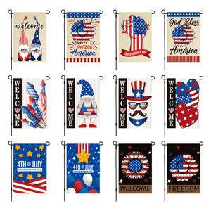 4 juli Garden Flags Welcome Stars Patriotic Striped Independence Day Flag Vertical Double Sided Patriotic Memorial Day Farm Home Outside Yard Decor