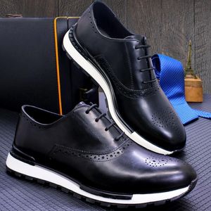 Leder bequeme echte Mode -Sneaker handgefertigte Pailletten Casual Dating Bankett Männer Schuhe ein Schuh