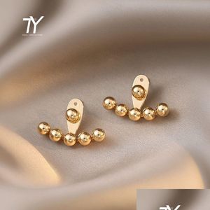 Dangle & Chandelier Design Sense Back Hanging Gold Bean Earrings For Woman Korean Fashion Jewelry Unusual Accessories New Go Dhgarden Otwtm