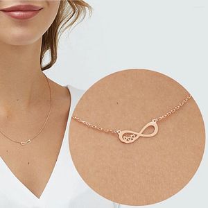 Pendant Necklaces Romantic Necklace For Women Infinity Stainless Steel Gold Silvery Rose Color Adjustable Chain Jewelry