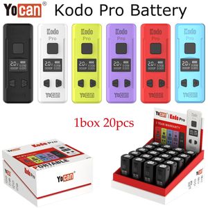 Original Yocan Kodo Pro Battery Box Mod Inbyggd 400mAh-batterier Förvärm Variabelspänning 1.8V-4.2V Fit 510 Tråd Atomizers OLED Display E CIGS VAPE PEN PEN