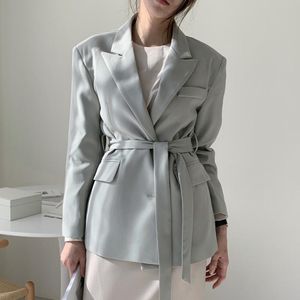 Damskie garnitury Blazers 2023 Autumn Korean Coat Kobiet Work Ear Blazer Formal Elegancka Ol Suit Kurtka