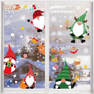 パーティーデコレーション10pcs/lotクリスマスデコレーションサンタクロースエルク静電ステッカーショッピングモールガラス窓