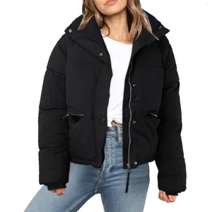 Kadın Trençkotları Kadınlar Kısa Ceket Kış Kış Gevşek Pamuk Ceket Kalınlaştırılmış Ekmek Düzleşmiş Kapitone Uzun
