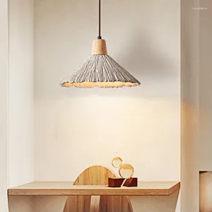 Pendant Lamps Retro Wabi-sabi Style Chandelier Nordic Led Bedroom Bedside Hanging Light Restaurant Bar Living Room Cement Small