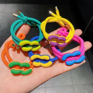 Fluorescent Brilliant Candy Color Small Fragrant Wind Hair Ring South Korea Colored Macaron Head Rope Tie Ball Hair Rope Dopamine