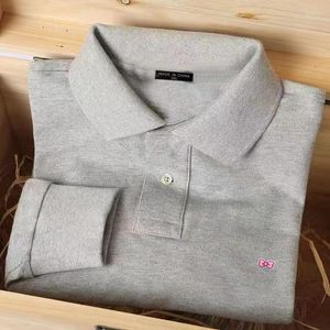 Herrpolos högkvalitativ höstpolo skjorta för fluga logotyp bomull passar långärmad mode casual affärsmän lapel t-shirts toppar