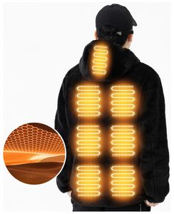 加熱セーターカップルフード付き加熱綿長袖電気加熱コートUSBインテリジェントな一定温度加熱衣