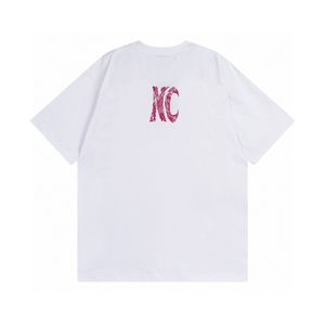 23fw camiseta de algodão de manga curta plus size moda paris verão volta grande logotipo graffiti impressão t camisa alta rua europa masculina unisex tshirt