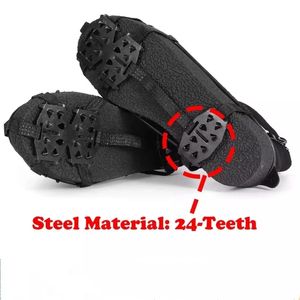 Ramponi 1 paio M L 24 Denti Antiscivolo Impugnature per ghiaccio Gripper Scarpe Scarponi da escursionismo Scarpe da arrampicata Spikes Copricatena 230420