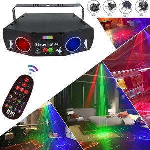 5 ögon 3 i 1 laserpartibelysning ljudaktiverade steg lampor fjärrkontroll olika mönster Lasers Light Club KTV Bar Stage D267U