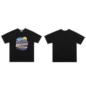 デザイナーファッション衣類 Tシャツ Tシャツサンセットヨットハイストリートルーズオーバーサイズカップル着用メンズレディーストレンドブランド Rhude Tシャツトップスコットンストリート