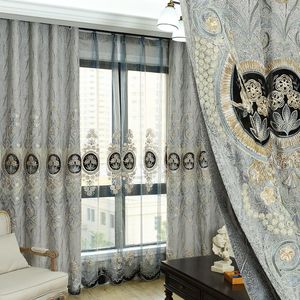 Cortinas de cortina Chenille para bordados do quarto Tela da sala de estar de estilo europeu
