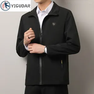 Kurtki męskie wiosna i jesienne top dla mężczyzn w średnim wieku Lapel High End Business Casual Middle Aged Thin Płaszcz 2023