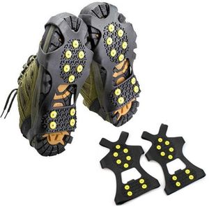 Crampons 1pair 10 ترصيع مضاد للثلج الجليد القابض للتسلق مسامير الحذاء مسامير الممرات المرتبطة المتجولات spike الأحذية كرامبون S M L 230420