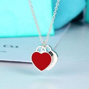 Biżuteria Naszyjnik Sier T Enamel Love Naszyjnik Prosty zaawansowany uczucie wiszącego łańcucha kołnierzyka