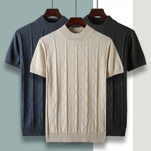 メンズTシャツ2023サマーメンズファッションアーガイル韓国スタイルカジュアル8xl Tシャツ男性トレンディオネックルーズニットティートップス