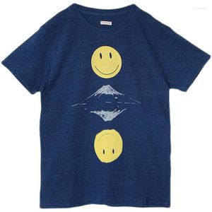 T-shirt da uomo Immagine invertita Sorridente KAPITAL Face Stampa batik Girocollo T-shirt manica corta per uomo Donna