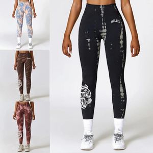 Aktive Hosen Designer Gym Fitness Damen Strumpfhosen Tie Dye Training Sportbekleidung Übung Scrunch Laufen Leggins Sport Elatsic Bottom