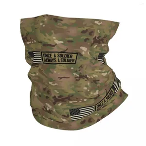Halsdukar kamouflage en gång en soldat alltid camo bandana nacke cover balaclavas mask halsduk cykling sport för män kvinnor vindtät