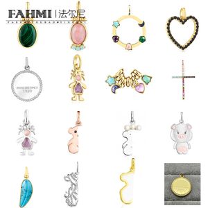 FAHMI Pfau, natürlicher Anhänger, herzförmig, diamantbeschichtet, versilberter Edelstein, Glory-Set, Schleife, Edelstein, Schweinchen, hohler herzförmiger Anhänger, gute Handwerkskunst