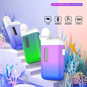 4.0ml Seramik Bobin Kalın Yağ Tek Kullanımlık Vape Kutusu E-Cigetettes Kiti 300mAh Yeniden Taşınabilir Pil 4 Gram 4ml Pods Boş Tek Kullanım Müdürü Buharlaştırıcı Kalem