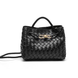 Nuova tendenza alla moda Woven Womens Borsa fatta a mano a doppio strato Produzione intrecciata da donna Borsa traversa per tesura