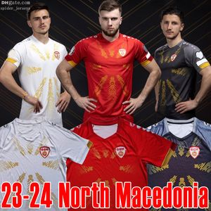 2023 2024 Koszulki piłkarskie Północna Macedonia Elmas Alioski Pandev 23/24 Drużyna narodowa Strona domowa 3rd Trajkovski Jahovic Ristovski MUSLIU SIME TOP TOP TOP TOP TOP