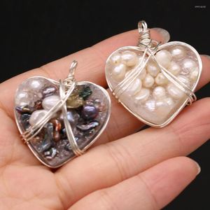 Hänghalsband sötvatten pärltråd slingrande naturliga pärlor kristall druzy charms för diy smycken tillverkning örhängen halsband accessoarer