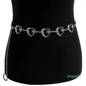 Pasy dekoracyjne pasmo mody miłości metalowy łańcuch w talii w kształcie serca do spódnicy sukienka SWEAT SWORKUS Akcesoria