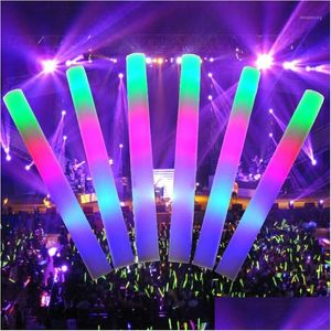 Decorazione per feste 20 pezzi Led Colorf Foam Sponge Glowsticks Glow Sticks Concerto Compleanno Club Cheer Supplies Bastone leggero Consegna a goccia Dh3Ug