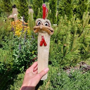 Garden Decorations Statue 27cm Add Interesting Decorative Funny Decoration Animal Chicken Head Ornaments Sculpture