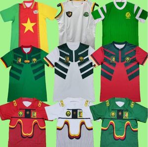 23/24 카메룬 축구 유니폼 2023 2024 Anguissa Aboubakar Bassogog Nkoudou Cameroun Retro 2002 Vest Football Shirt Men 1990 1994 Mboma 축구 셔츠