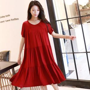 Kvinnors sömnkläder Kvinnor Nattklänningar Casual Nightwear Solid Short Hidees Nightshirts V-Neck Loose Female Modal Sleeping Dress Home