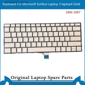 Tastaturen 13,5 Zoll für Microsoft Surface Laptop 3 Laptop 4 1872 1873 Tastatur US Gold Q231121
