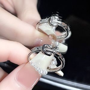 matching rings stars niche design feeling ring combination of male female of French star fold wear senior feels sweet couples with the index finger ring 01