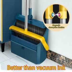 Hand Push Sweepers For Household Sweeping Cleaning Suit Oldable Broom Floor Multifunction Dustless Dustpan Comb Brush Teeth Scraping Squeegee B0t2 230421