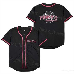 Baseball Moive Pinkys Record Shop Next Friday Jerseys Black Pinky's DayDay College University Pure Cotton Breathable Cooperstown Cool Base Retro Embroidery Men