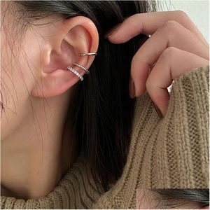 Ear Cuff 3Pcs/Set Clips Earring For Women Uni Minimalist Fashion Cartilage Hoop Earrings Sets Ear Cuff Fake Piercing Clip On Dhgarden Ot8Wx