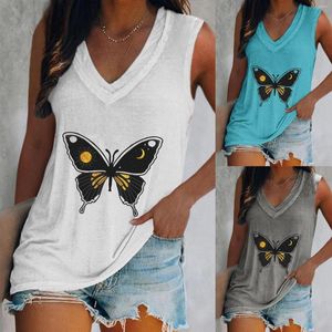Women's Tanks Baby Blue Womens Top Women Casual V Neck Shirt Sleeveless Tops Fashion Print Vests Pullover Loose Breast Feeding