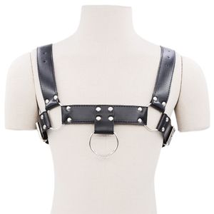 Coletes masculinos Cool Men Chest Bondage Strap Restraint Harness Hipster Straps para Homens Peito Jaqueta de Couro