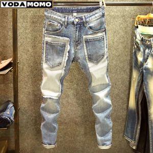 Men's Pants men denim jeans straight worn hole jeans Europe and America classic old pants pantalones hombre y2k streetwear cargo pants 231120